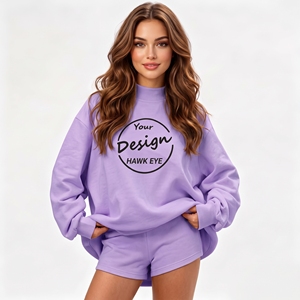 2026 New Arrival Mock Neck Sweatshirt Women Oversized Cropped Pullover <b>Teen</b> Girls Winter Long Sleeve - Product Image 1