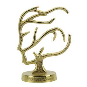 Golden Aluminium 28cm H X 14cm W X 21cm L Antler Sculpture Artistic Tabletop <b>Decor</b> Handmade Modern Eco-Friendly Living Room - Product Image 4