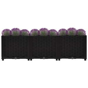 Bac à fleurs surélevé en polypropylène noir durable 47,2x15,7x15,0 pouces pour fleurs et plantes - Product Image 3