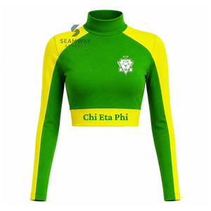 Conjunto Deportivo Color Block para Mujer Chi Eta Phi, Top Corto con Cuello Alto, Pantalones Holgados con Cordón, Ropa Deportiva para Hermandades - Product Image 2