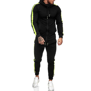 Mens Black <b>Tracksuit</b> Set Slim Fit Hoodie Jogger Set Sportswear Gym Running Fitness Suit Custom Logo Activewear - Product Image 5