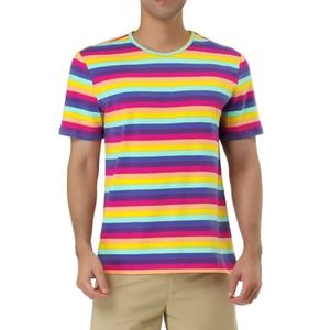 T-shirt d'été décontracté en coton à rayures horizontales noires et blanches pour hommes, léger, respirant, à manches courtes, confortable, pour tous les jours - Product Image 5