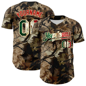 Custom Camo Sublimated Baseball Jersey Full Button Breathable Polyester Short Sleeve Unisex Team Uniform Right Sleeve Logo All - Product Image 5