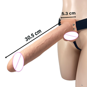 11 inch realistic powerful <b>vibration</b> rechargeable hollow <b>vibrating</b> strap-on Penis sex toy Wearable dildo For Men For Women - Product Image 3