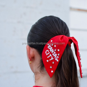 Scrunchie negro con reputación de cola, lazo de pelo bordado con cuentas de serpiente, soporte de cola de caballo elástico personalizado para fans de conciertos, regalo para niñas - Product Image 4