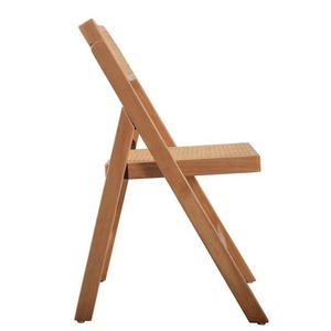 Chaise pliante moderne en teck massif avec assise en rotin, chaise d'appoint en bois pour la maison, le restaurant, l'hôtel, le mobilier d'extérieur, chaise de jardin - Product Image 6