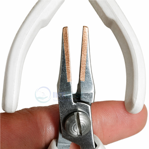Flat Nose Jewelry Pliers Copper Jaw Lindstrom Style White Grip Stainless Steel <b>Precision</b> <b>Tool</b> 5 Inch for Beading Craft Users - Product Image 5
