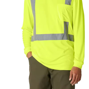Vêtements de travail personnalisés en gros pour hommes, 100 % coton, à séchage rapide, respirants, anti-boulochage, écologiques, pour la sécurité sur le chantier - Product Image 4