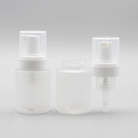 Flacon pompe plat transparent givré en PET 50ml 100ml 150ml pour emballage cosmétique, lot de flacons neufs avec pompe pulvérisatrice pour soins de la peau