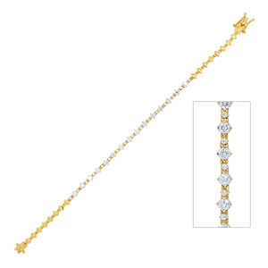 Luxury Women's 18K Yellow Gold Lab Grown Diamond <b>Bangle</b> <b>Bracelet</b> with Multi-Row Mesh and Circular Clasp Design - Product Image 1