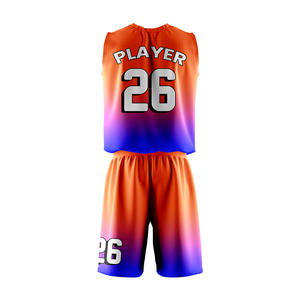 Conjunto de Camiseta y Pantalones Cortos de Baloncesto sin Mangas, Personalizados, Transpirables, que Absorben la Humedad, Talla Grande, 100% Poliéster, Tejido de Malla - Product Image 3