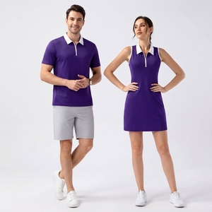 <b>Custom</b> Logo Stretch Slim Fit Quick Dry Women's Sleeveless Zip up Sports Polo <b>Dress</b> Casual Golf Tennis <b>Dress</b> Golf one piece suit - Product Image 2