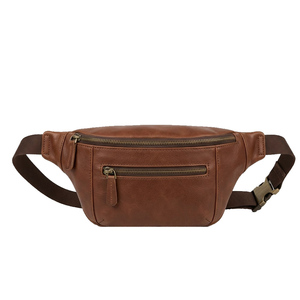 Genuine Leather Waist Bag Premium Fanny Pack Adjustable Belt Pouch Travel Sport Crossbody Hip Pack Secure Zipper Outdoor - Product Image 6