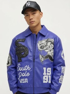 เสื้อแจ็คเก็ตหนังแท้ 100% รุ่น Southpole Midnight Riot Streetwear กันลม เป็นมิตรกับสิ่งแวดล้อม - Product Image 3