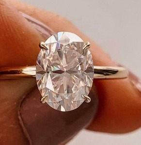 Oval Cut Diamond Engagement Wedding <b>Ring</b> IGI Certified 925 Sterling <b>Silver</b> Rhodium Plated <b>Solitaire</b> for Women White Diamond - Product Image 2