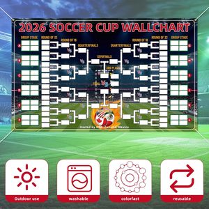 Pancarta de Predicción de <span class=keywords><strong>Partidos</strong></span> de la Copa <span class=keywords><strong>Mundial</strong></span> de Fútbol 2026, Pancarta de Poliéster Personalizada de 1.1m*1.8m, Resistente a la Decoloración, Adecuada para Predicciones de <span class=keywords><strong>Partidos</strong></span> - Product Image 3