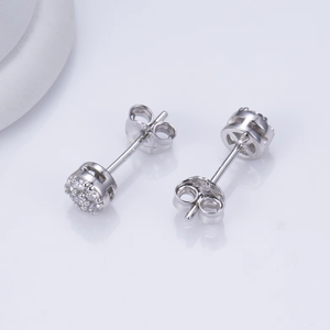 Pendientes de Diamantes Redondos con Engaste de Garra, Clásicos, Unisex, para Uso Diario - Product Image 5