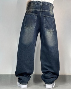GENERSA SPORTS Jeans Rectos de Mezclilla para Hombre, Ligeros, Transpirables, de Alta Calidad, Estilo Hip Hop Otoñal, Cierre de Cremallera, Cintura Baja - Product Image 5