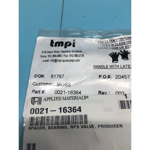 2 AMAT 0021-16364 <b>SPACER</b>, BEARING, RPS VALVE - Trusted Global Legacy Semiconductor Equipment and Parts at - Product Image 2