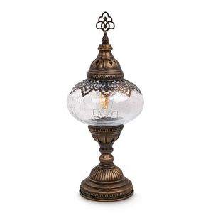 Lámpara de Mesa de Hierro de Diseño Moderno Tradicional con Pantalla de Vidrio y Trabajo Metálico Intrincado Hecho a Mano para Decoración de Sala de Estar en Diwali - Product Image 3
