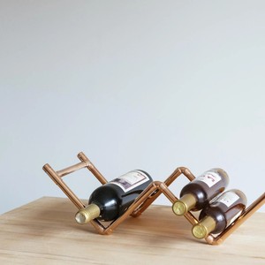 Super Selling Copper <b>Wine</b> Rack Foldable Metal Bottle Holder Minimalist Design for Home Bar Storage - Product Image 6