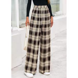 กางเกงลำลองผู้หญิงแบบสบายๆ รุ่นคัสตอม 2025 เอวยางยืด ทรงพาลาซโซ ขายาว ใส่เป็นชุดนอนได้ ขากว้าง ผ้าถัก มีกระเป๋า ระบายอากาศได้ดี เหมาะสำหรับชุดฤดูใบไม้ร่วง - Product Image 5