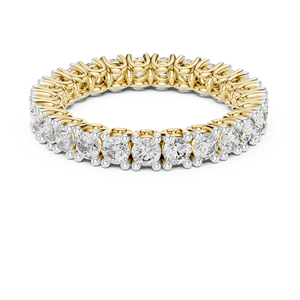 Bagues de mariage en or massif 14 carats avec diamants ronds brillants de laboratoire, sertissage éternité, qualité DEF VVS, fournisseur OEM en gros - Product Image 4
