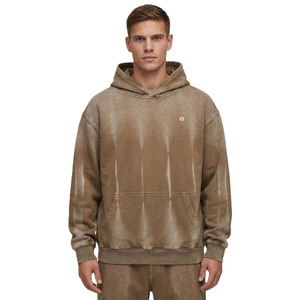 Sweat à capuche oversize en molleton de coton délavé pour homme, style vintage, streetwear, pull, production en gros personnalisée - Product Image 1