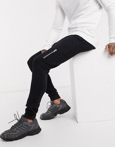 Men's Black Sweatpants Elastic Waist Side <b>Zip</b> <b>Pockets</b> Casual <b>Joggers</b> Breathable Knitted Polyester Autumn Wear - Product Image 4