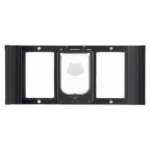 Porte pour chat en verre haute transparence avec cadre en aluminium réglable pour fenêtres de 31 à 36 pouces, 4 modes de verrouillage sécurisés - Product Image 1