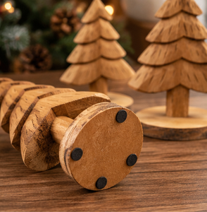 Décoration de table de Noël en bois naturel, faite à la main, écologique, 3 tailles, style rustique, pour usage intérieur - Product Image 4