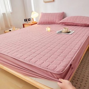 Quilted 100% Polyester 300tc 3-4 Inches Thick <b>Bed</b> Protection <b>Pad</b> All-Season Breathable Woven Mattress Cover Machine Washable for - Product Image 4