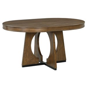 TREXM Set da pranzo rustico retrò 5 pezzi Design geometrico unico 1 tavolo da 16 pollici allungabile 4 sedie imbottite in noce per pranzo - Product Image 5