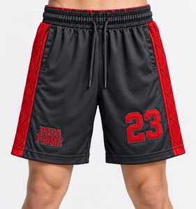 Pada <b>Prime</b> UNISEX Basketball Uniform <b>Red</b> Black Jersey Shorts Set Number 23 Breathable Polyester Sportswear - Product Image 3