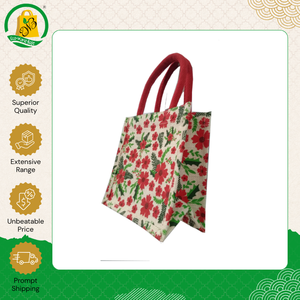 Bolsa de Compras de Yute Blanca con Estampado Geométrico Personalizado, Venta al Por Mayor de Alta Calidad a Bajo Precio - Product Image 6