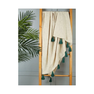 Brushed Fleece Fabric 50x60in Waffle Texture Waterproof Winter Cozy <b>Couch</b> <b>Throw</b> Tassels Daily Use Items - Product Image 2