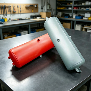 Nouveau réservoir de frein à air rouge et gris JIS G3101 SS400 pour semi-remorque et camion lourd – Remplacement, réparation, ajustement universel, plusieurs tailles - Product Image 1