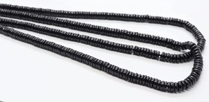 Perles Heishi en Spinelle Noire Naturelle de 16 Pouces, Perles de Pierre Précieuse en Spinelle Noire en Forme de Pneu, Prix de Gros en Vrac pour la Fabrication de Bijoux - Product Image 4