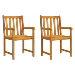 Juego de 2 Sillas de Jardín de Madera de Acacia Sólida y Duradera, Madera Natural para Uso en Exteriores - Product Image 2
