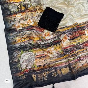 Sari de crepé de vidrio de alta calidad y exclusivo para fiestas, con blusa bordada con cuentas, precio al por mayor de Royal Export - Product Image 1