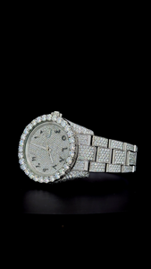 Reloj de Lujo para Hombre con Movimiento de Cuarzo, Correa de Acero Inoxidable, Bisel Plateado, Estilo Rapper, Edición Limitada Vintage - Product Image 3