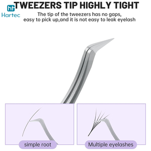 Best Price Fiber Tip Eyelash Tweezers High Precision Stainless Steel <b>Silver</b> Volume Tweezers Wholesale Lash Extension Supplies - Product Image 2