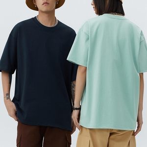 T-shirt homme slim fit à manches courtes en polyester, coton pur, effet délavé vintage, épaules tombantes, coupe oversize, qualité supérieure - Product Image 3