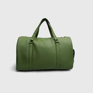 Bolsa de Viaje de Cuero Genuino Verde Elite de Alta Calidad con Amplia Capacidad de Almacenamiento, Fabricante OEM - Product Image 1