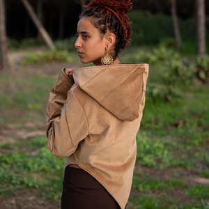 Pixie Leaf Hooded Jacket Elven Faerie Coat Womens Warm Hooded Fantasy Jacket <b>Boho</b> Fairycore Winter Outerwear At Wholesale Price - Product Image 2