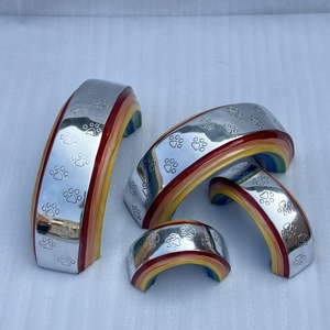 Urna Funeraria Moderna de 8 Pulgadas con Diseño de Puente Arcoíris 3D para Mascotas, Figura de Aluminio Grabada con Diseño Floral para Cenizas de Mascotas de Año Nuevo - Product Image 5