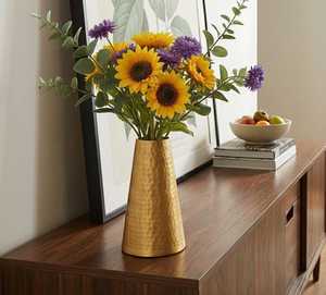Vase moderne en fer martelé, décoration florale intérieure, style minimaliste, suspendu, durable, utilisation en extérieur, pour hôtel - Product Image 1