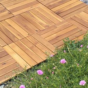 Tarima de acacia para jardín, tamaño 30 x 30 cm, antideslizante, impermeable, fácil de instalar, decoración para terraza, patio trasero, resistente a la intemperie. - Product Image 4