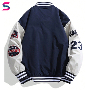 Casual Loose Fit 2026 Custom Made Wholesale Rate <b>Men</b> Embroidered Letter Fashionable Outerwear Winter College Baseball <b>Jackets</b> - Product Image 2