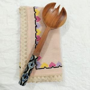 Tenedor de cocina de madera hecho a mano Utensilio de cocina de madera natural rústico Servidor de ensalada o pasta ecológico Todos los utensilios de cocina para todos los días - Product Image 5